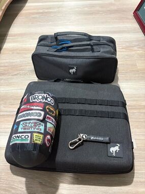 Bronco vehicle  accessories: hammock, Gear Organizer, Roadside kit & keychain